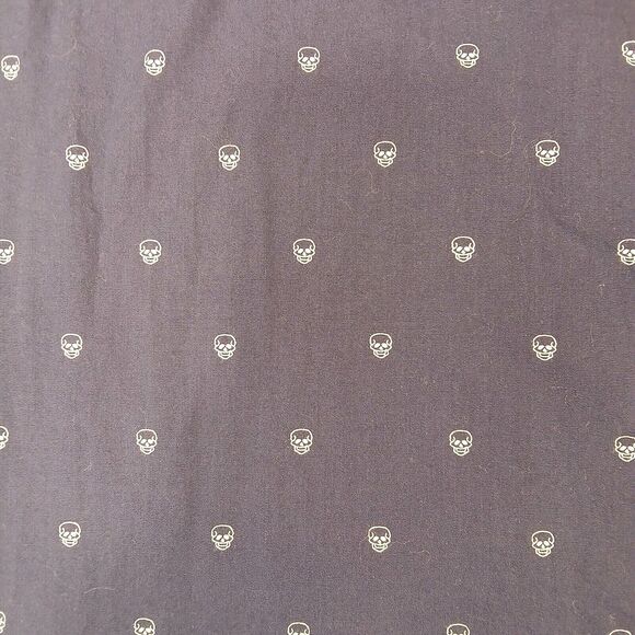 Denim‎ & Flower Ricky Singh Button Up Shirt Men's Large Blue Skull Pattern - Picture 2 of 10